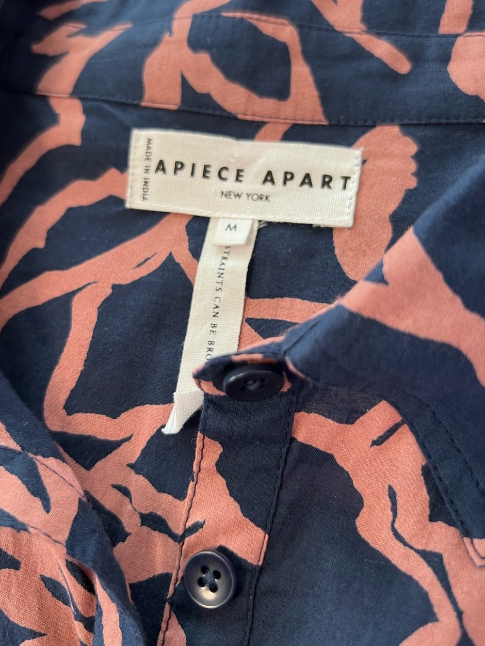 Apiece Apart Navy and Pink Floral Midi Dress - Picture 7 of 10